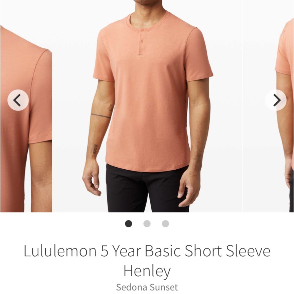lululemon athletica Sedona Sunset Short Sleeve Henley - Peach/Coral